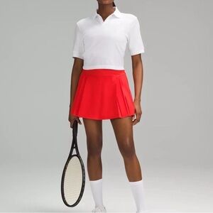 Lululemon Side-Pleat High-Rise Tennis Skirt red like new sz 4